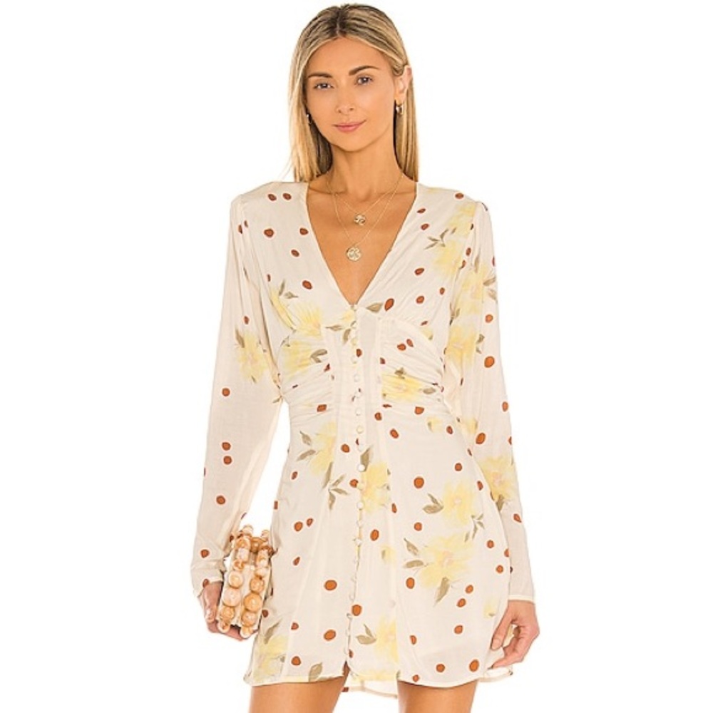Free People Date Night Mini Dress in Sunshine Combo